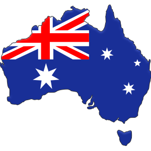 Australian Flag on Australia Map